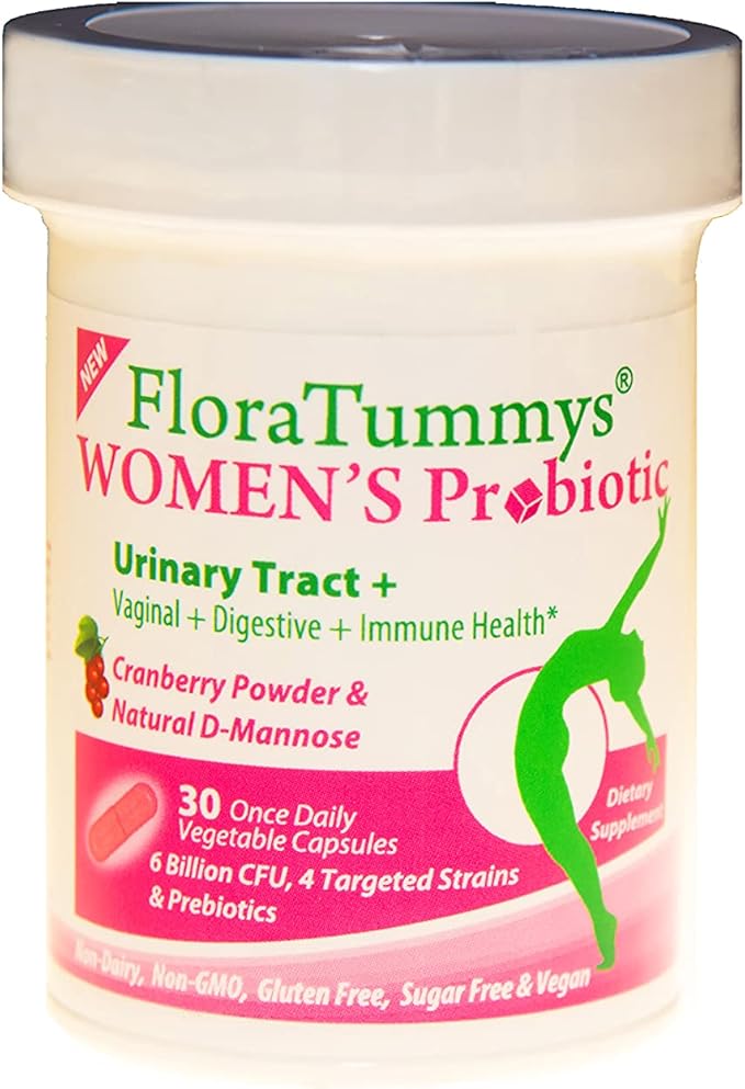 Women's Probiotic, Urinary Tract Digestive Immune System Health, Cranberry Powder, Kosher Certified, Non-Dairy, Gluten Free, Non-GMO