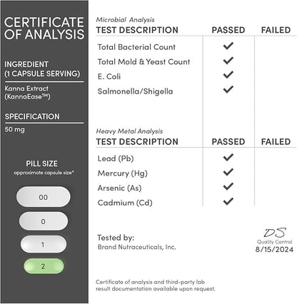 Kanna Extract Supplement (Sceletium Tortuosum) - 50mg Per Capsules, 120 Count - for Relaxation and Peace of Mind (Min .4% Total Alkaloids) Non-GMO, Gluten Free, Vegan Safe by Double Wood