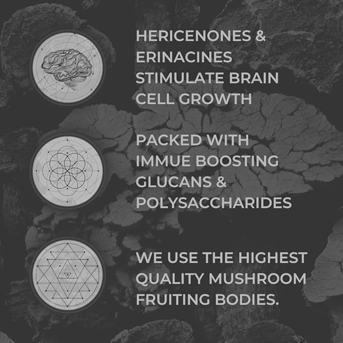 Mushrooms, 1 Month Supply of Capsules: Containing Lion's Mane, Cordyceps, Reishi and More.