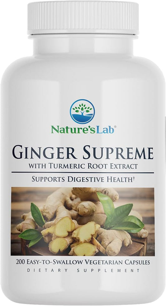 Nature's Lab Ginger Supreme - Ginger Extract, Turmeric Extract - 200 Ct