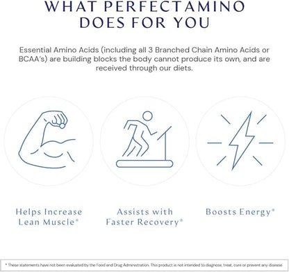 BodyHealth PerfectAmino (300 ct) Easy to Swallow Tablets, Essential Amino Acids Supplement with BCAAs, Vegan Protein for Pre/Post Workout & Muscle Recovery with Lysine, Tryptophan, Leucine, Methionine