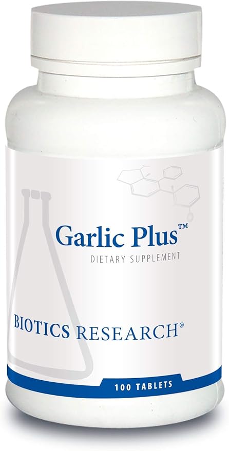 Biotics Research Garlic Plus Pure Garlic Concentrate Plus Vitamin C and Chlorophyllins, Supports Cardiovascular Health, Immune Function, Strong Antioxidant 100 Tablets
