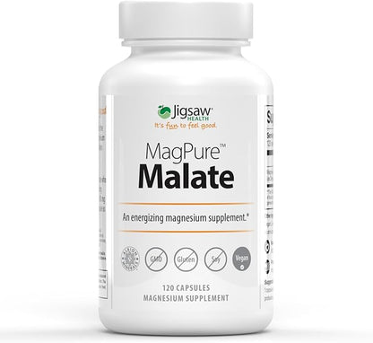 Jigsaw Health MagPure Malate | Premium Magnesium Malate Capsules | 120 Capsules