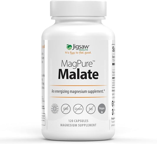 Jigsaw Health MagPure Malate | Premium Magnesium Malate Capsules | 120 Capsules
