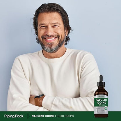 Piping Rock Nascent Iodine Drops Organic | 2 fl oz | Liquid Vegan Supplement | Non-GMO, Gluten Free