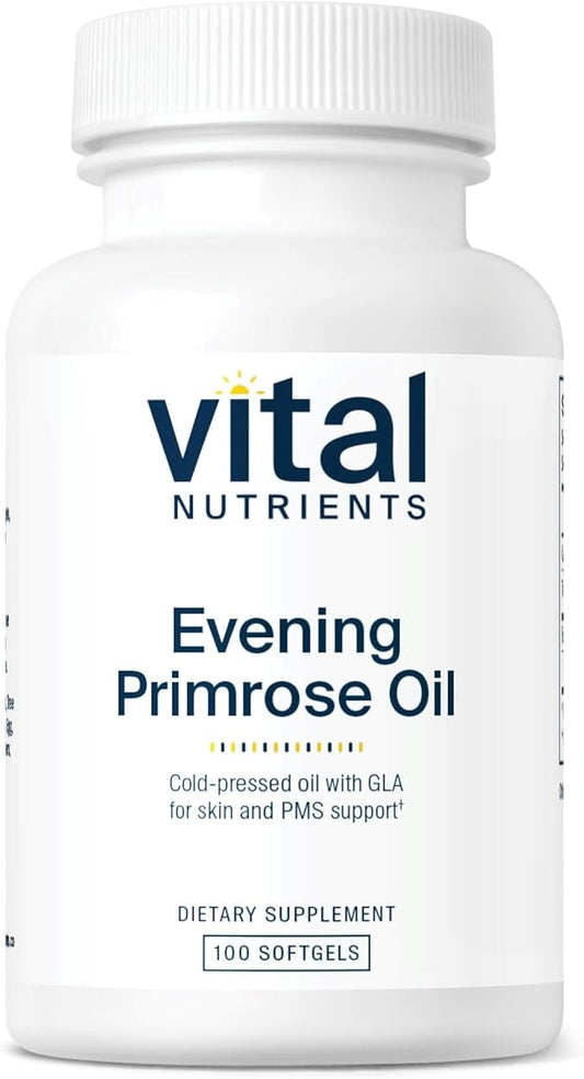Vital Nutrients Evening Primrose Oil 1000mg | Primrose Supplement for Women | GLA Omega-6 Fatty Acid for Skin and PMS Support* | Gluten, Dairy, Soy Free | Non-GMO | 100 Softgels