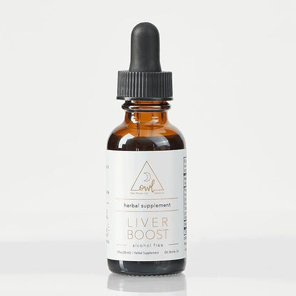 OWL Liver Boost Herbal Supplement – Natural Liver Support Tincture for Detoxification, Digestive Health, and Inflammation Reduction – 1 fl oz