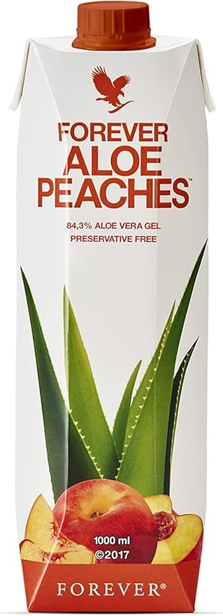 Forever Living - Aloe Peaches, Pure Aloe with Real Peach Flavor, Supports Digestion and Immune System, Vegan and Gluten-Free, 33.8 fl oz, 1 Pack