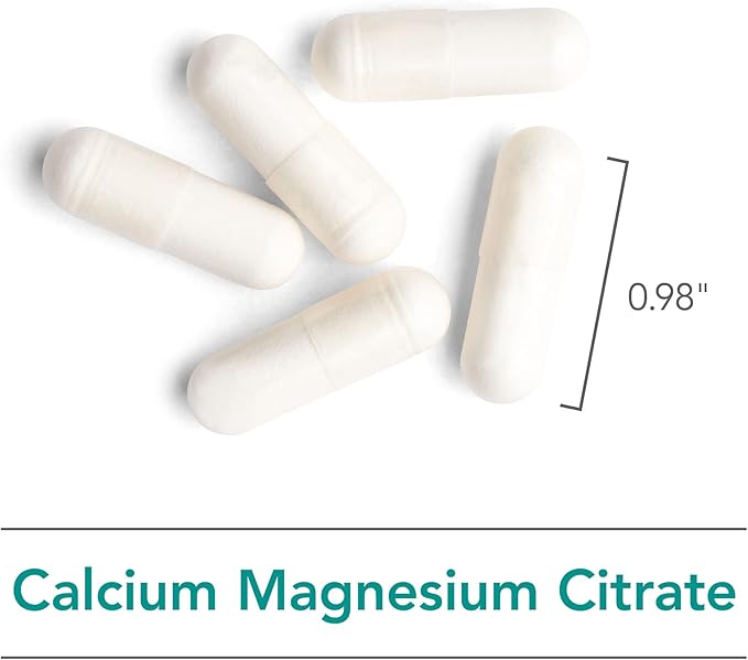 Nutricology Calcium Magnesium Citrate Supplement - Bone Health, with Calcium Citrate, Pure, Well-Absorbed, Vegetarian Capsules - 100 Count
