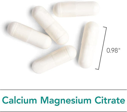 Nutricology Calcium Magnesium Citrate Supplement - Bone Health, with Calcium Citrate, Pure, Well-Absorbed, Vegetarian Capsules - 100 Count