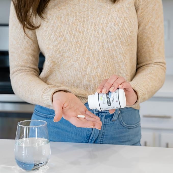 Health As It Ought To Be Vitamin D3+K2 Supplement | Supports Healthy Bones and Immune Health | 60 Capsules