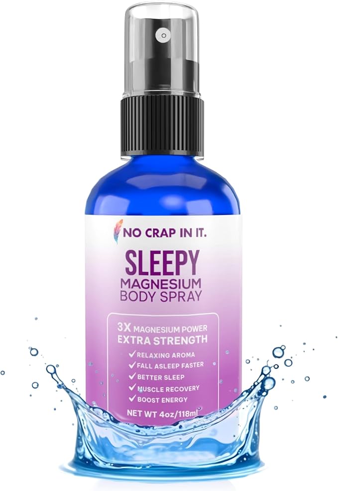 Sleepy Magnesium Spray Triple Magnesium Power: All Natural Magnesium Chloride, Glycinate, Sulfate - 4oz