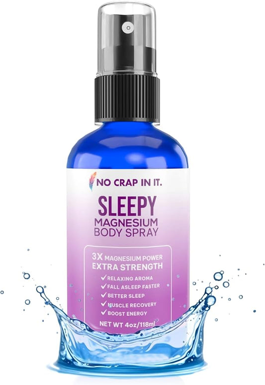 Sleepy Magnesium Spray Triple Magnesium Power: All Natural Magnesium Chloride, Glycinate, Sulfate - 4oz