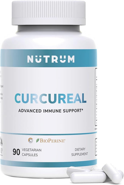 Advanced Immune Support Supplements with Curcumin by Nutrum, Vegan Formula for Cellular Health, Promotes Regeneration of Damaged Cells with Fucoidan, Immunity Boost with Herbal Extracts, 90 Capsules