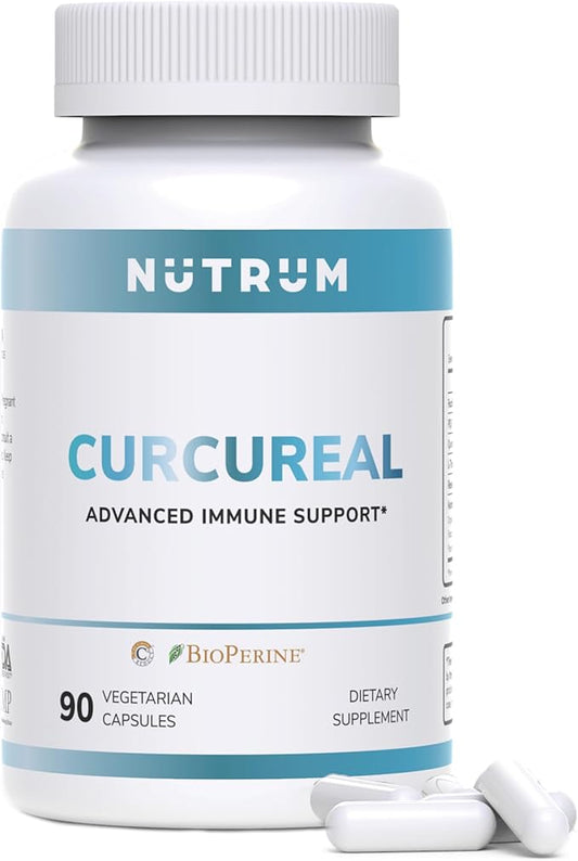 Advanced Immune Support Supplements with Curcumin by Nutrum, Vegan Formula for Cellular Health, Promotes Regeneration of Damaged Cells with Fucoidan, Immunity Boost with Herbal Extracts, 90 Capsules