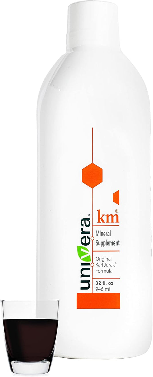 Univera km, Liquid Potassium Supports, Mineral Supplement - 32 fl oz (1PK), Body's pH Blood Balance, Original Karl Jurak fomula, Earthy Taste (30-Day Supply)