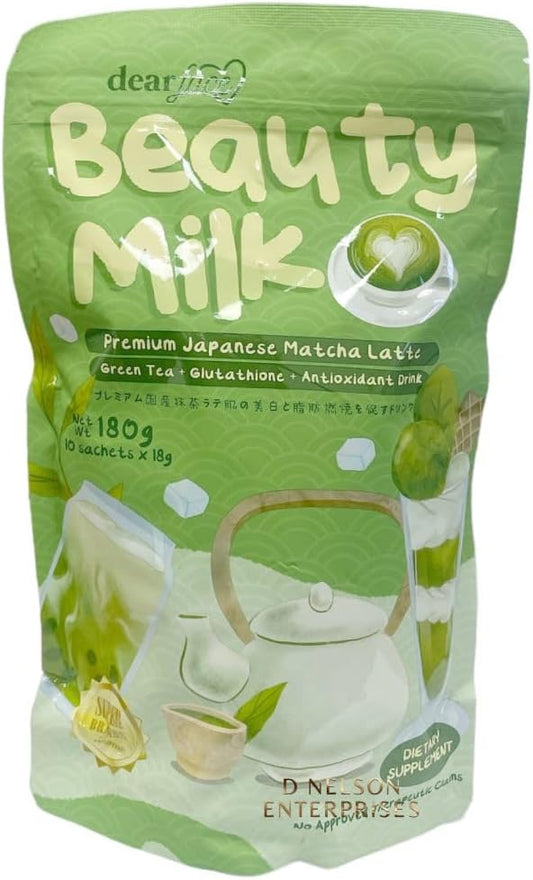 Dear Face Collagen Glutathione Drinks (180g, Matcha)