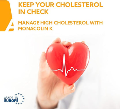 Cholesterin Komplex | 30 Vegan Tablets | Supplement to Maintain Cholesterol Levels | Red Yeast Rice Extract with Monacolin K | Gluten-Free, Lactose-Free | Manufactured in Europe