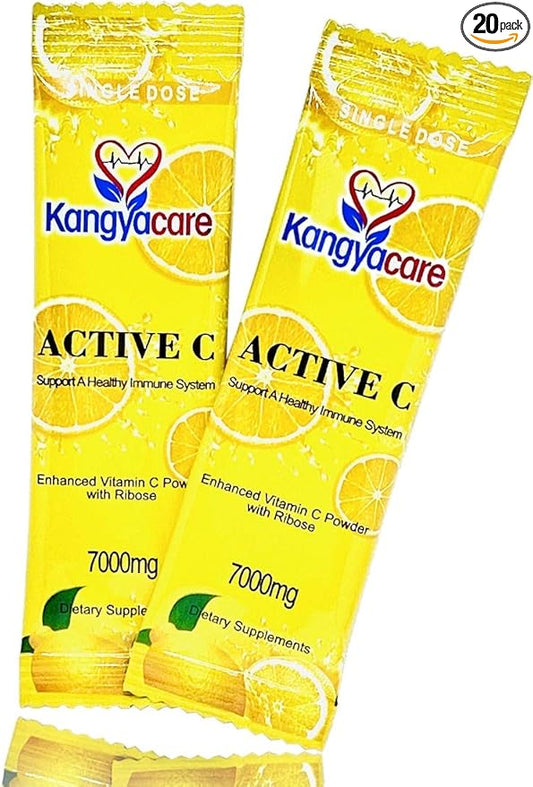 Kangyacare] Active C -20 Packets -Single Dose -7000mg -Extra High Potency Vitamin C Powder -Immune Support & Antioxidant Protection -Enhanced Absorption, Neutral pH