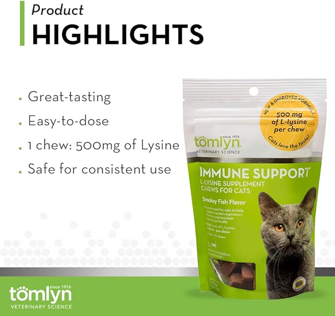 Tomyln Immune Support L-Lysine Nutritional Supplement 2.65oz each (3 Pack)
