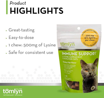 Tomyln Immune Support L-Lysine Nutritional Supplement 2.65oz each (3 Pack)