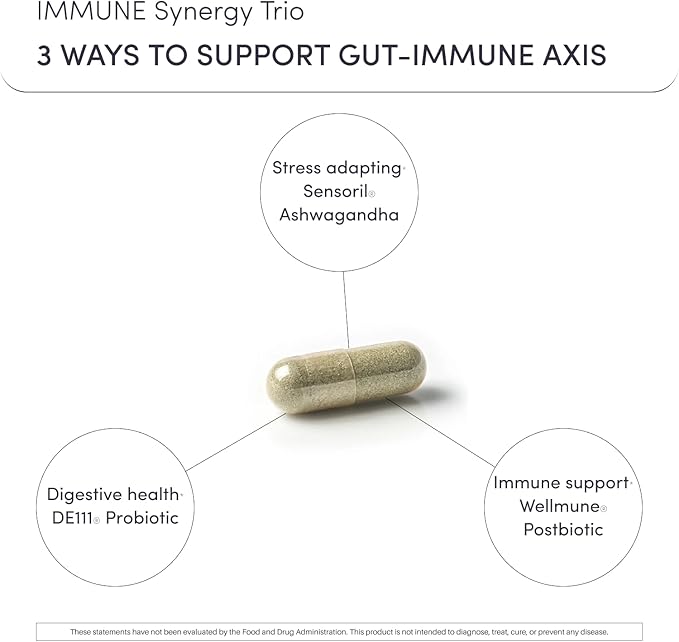 Defend Immune Support Supplement – Gut & Cortisol Balance – Spore Probiotic & Beta Glucan – DE111® Probiotic, Wellmune®, Ashwagandha & Antioxidants – Bloating, Digestion & Stress Relief – 60 Capsules