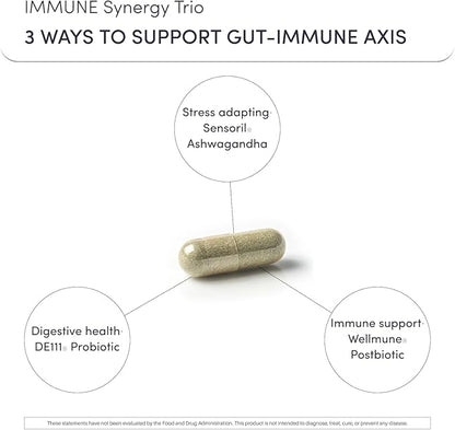 Defend Immune Support Supplement – Gut & Cortisol Balance – Spore Probiotic & Beta Glucan – DE111® Probiotic, Wellmune®, Ashwagandha & Antioxidants – Bloating, Digestion & Stress Relief – 60 Capsules
