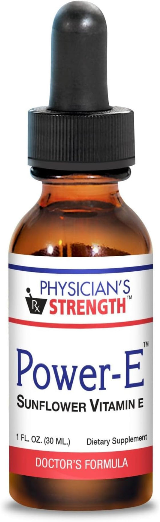 Physician's Strength Power-E - 1 fl oz - Sunflower Vitamin E - Soy Free & Non-GMO - 86 Servings