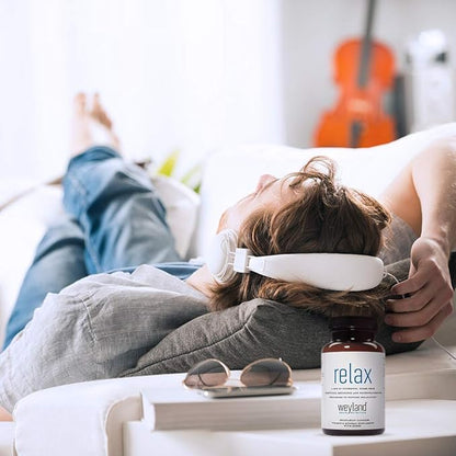 Relax - Natural Sleep Support Supplement with GABA, L-Theanine, Valerian Root, 5-HTP, Lemon Balm – Calm and Relaxation Aid - 30 Vegetarian Capsules