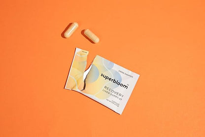 superbloom Recovery Liver Support - 2 Pack | Liver Detox with DHM, Turmeric, Milk Thistle | 10 Sachets, 20 Capsules | Enjoy The Night, Own The Morning