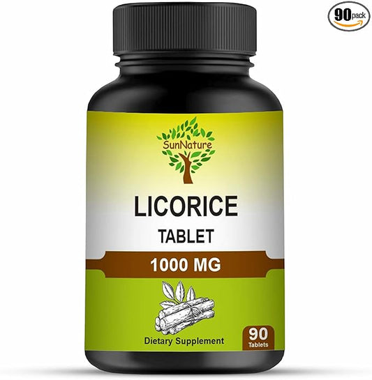 1000 mg Licorice Chewable Tablets | Digestive Support & Relief for Men & Women | Herbal Supplement for Heartburn and Upset Stomach | Non-GMO, Gluten Free | 90 Tablets, 45 Days Supply
