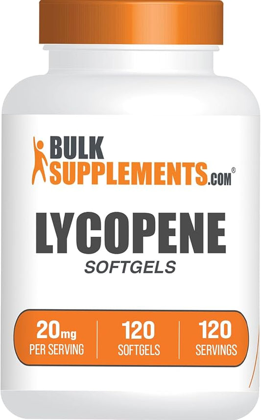 BulkSupplements.com Lycopene 20mg Softgels - Lycopene Supplement, Antioxidants Supplement - 1 Softgel per Serving, 120-Day Supply, 120 Softgels (Pack of 1)
