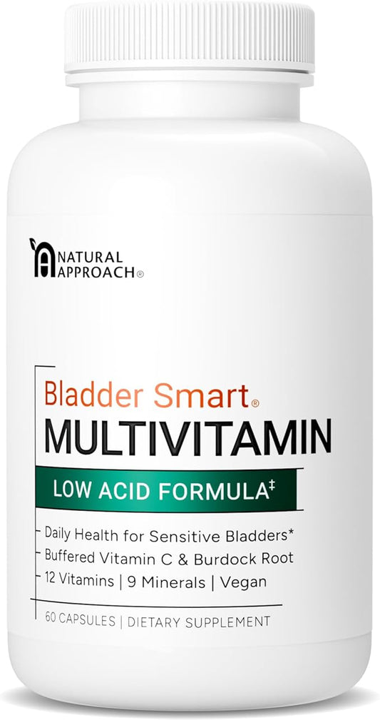 | Lower-Acid Multivitamin for Sensitive Bladders | 12 Vitamins & 10 Minerals | Buffered Vitamin C & Burdock Root | USA Manufactured | 60 Capsules