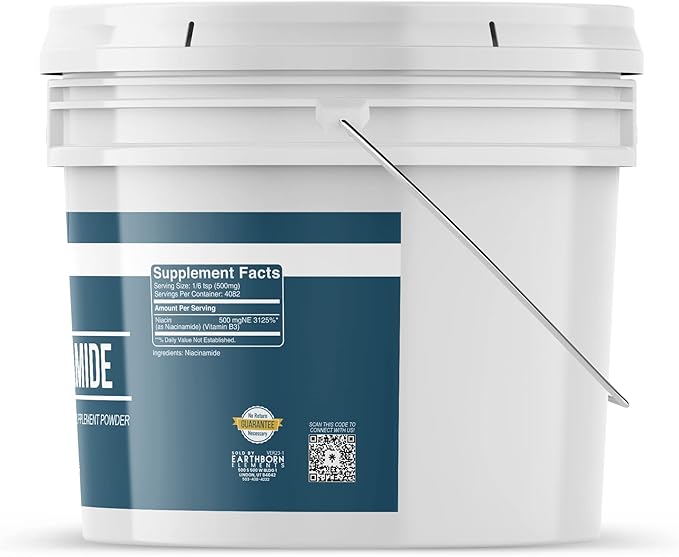 Earthborn Elements Niacinamide 1 Gallon, Flush Free Vitamin B3, Supplement Powder