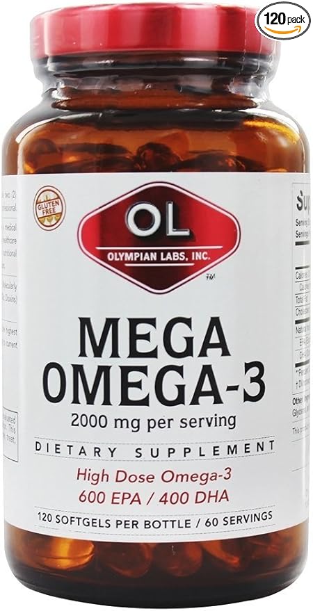 Olympian Labs Mega Omega-3 Fish Oils 120 Count Softgel