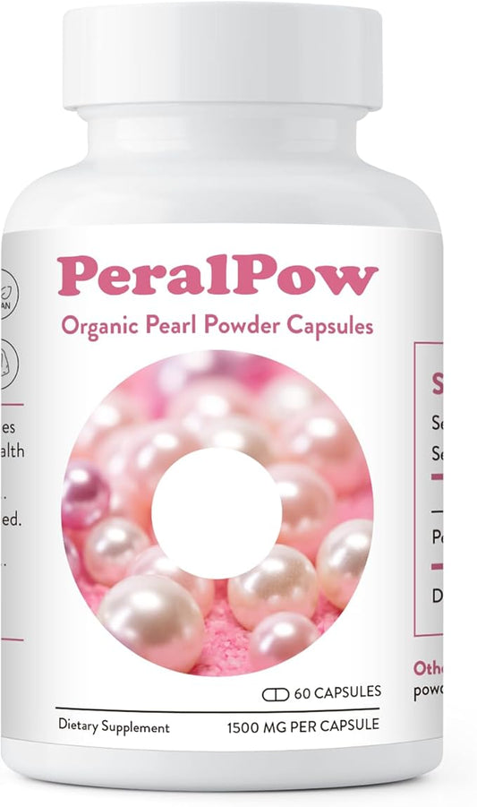 Organic Pearl Powder Capsules 1500mg | Premium Pearl Extract for Skin Radiance, Eye Wellness & Nail Resilience | 100% Natural Calcium & Amino Acids | Non-GMO, Vegan, 60 Capsules
