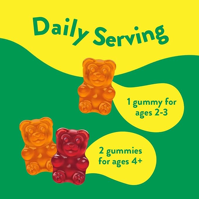 L’il Critters Immune C Daily Gummy Supplement Vitamin for Kids, for Vitamin C, D and Zinc for Immune Support, Orange, Lemon, Strawberry and Cherry Flavors, 190 Gummies (Packaging May Vary)