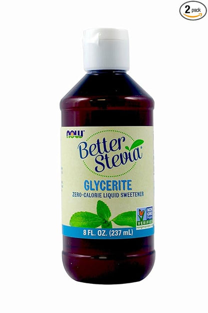 Now Foods Stevia Glycerite, 8 Fl Ounces (Pack of 2)