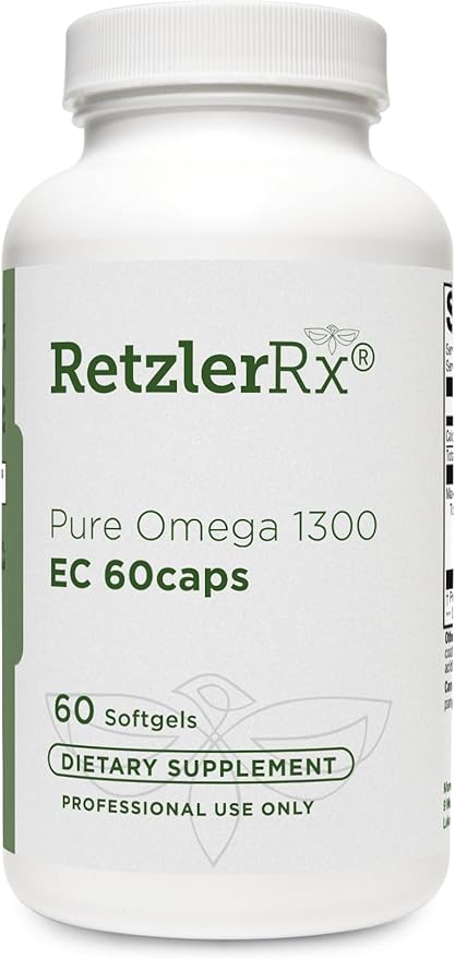 Omega 1300 EC Fish Oil Softgels - High-Strength Omega 3 Supplement with Enhanced Absorption - IFOS Verified, Enteric Coated, 600mg EPA, 260mg DHA - 60 Count