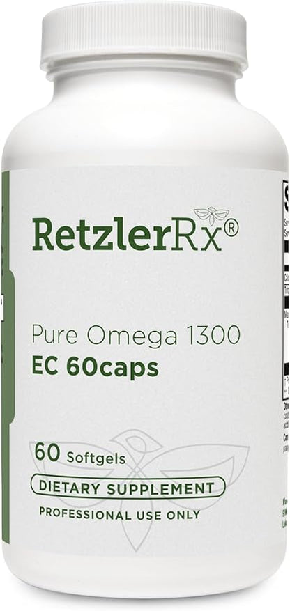 Omega 1300 EC Fish Oil Softgels - High-Strength Omega 3 Supplement with Enhanced Absorption - IFOS Verified, Enteric Coated, 600mg EPA, 260mg DHA - 60 Count
