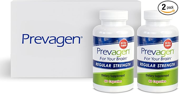 Prevagen Regular Strength 10mg, 60 Capsules |2 Pack| with Apoaequorin & Vitamin D with Attractive and Stackable Storage Box
