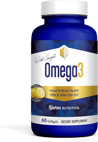 Omega3 - Heart & Brain Support Formula with Fish & Krill Oil - EPA & DHA - 60 Doctor Formulated Capsules