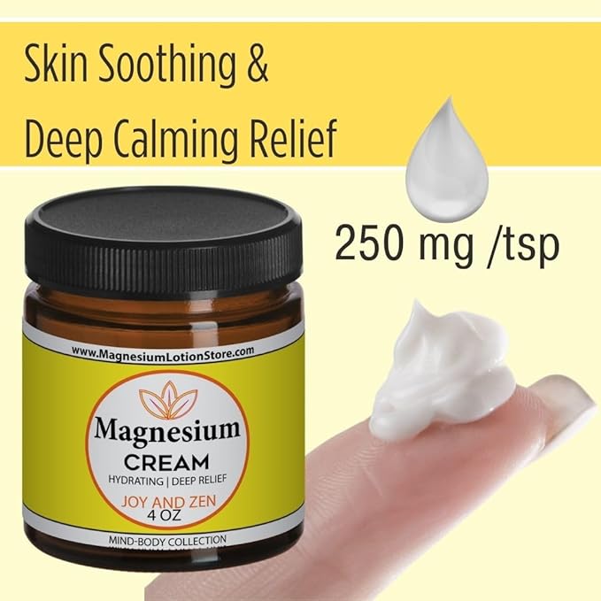 Magnesium Cream with Joy and Zen Scent – Moisturizing & Uplifting Bliss 4oz USA Made