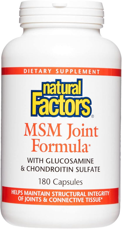 Natural Factors, MSM Joint Formula, Supports Healthy Joints and Mobility, 180 Capsules