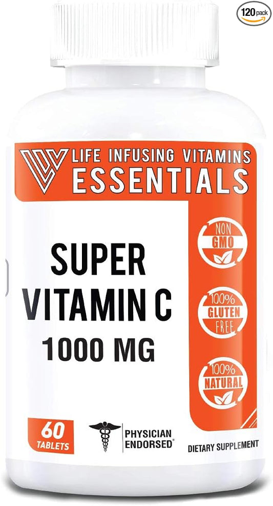 LIV Super Vitamin C 1000 mg Non-GMO, Immunity Boost Gluten Free Supplement Made in USA (1)