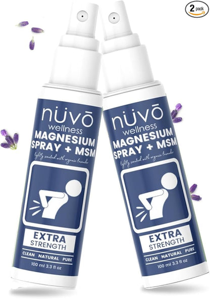 Magnesium Oil Spray with MSM - Spray it Away with Magnesium - Fast Acting Transdermal Formula to Relax Muscles - Lightly Scented with Lavender - 2 Pack - Product of Canada (100 ml (Pack of 2))