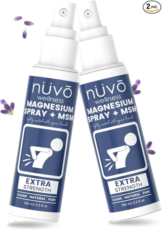 Magnesium Oil Spray with MSM - Spray it Away with Magnesium - Fast Acting Transdermal Formula to Relax Muscles - Lightly Scented with Lavender - 2 Pack - Product of Canada (100 ml (Pack of 2))
