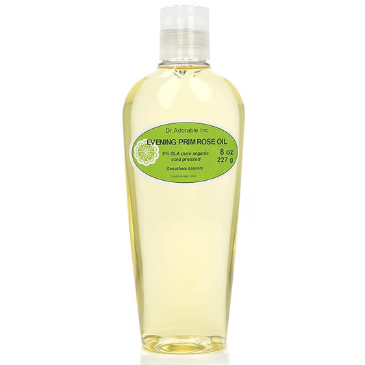 Dr Adorable - 8 oz - Evening Primrose Oil - 100% Pure Natural Organic Cold Pressed