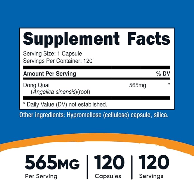 Nutricost Dong Quai 565mg, 120 Capsules - Gluten Free, Non-GMO, Vegetarian Capsules - Angelica Sinensis