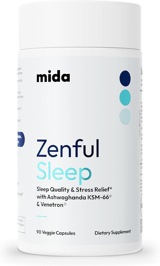 Zenful Sleep Supplement | Natural Deep Sleep Aid with KSM-66® Ashwagandha, Venetron® & AprèsFlex® | Supports Relaxation, Cortisol Balance & Stress Reduction | 30 Servings (90 Capsules)
